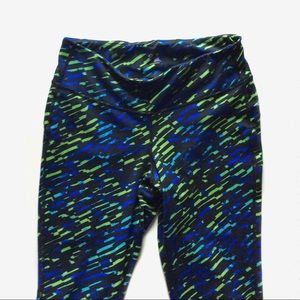 GAP FIT Yoga Stretchy Workout  Leggings – Multicolor (Green/Blue/Black) – Size M